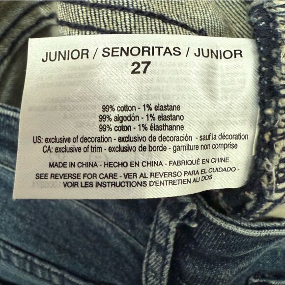 William Rast So Cheeky Blue Straight Jeans with Natural Fading Junior Size 27 - Picture 5 of 7